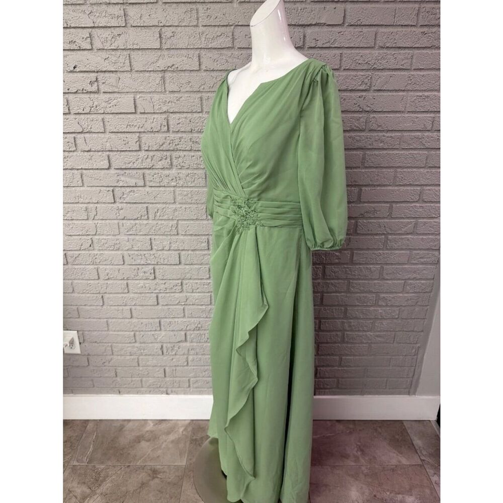 Women's Sage Green Mother Of The Bride A-Line Dress Size 16 - Picture 8 of 10